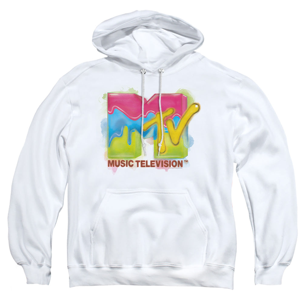 Mtv Paint Logo Mens Hoodie White