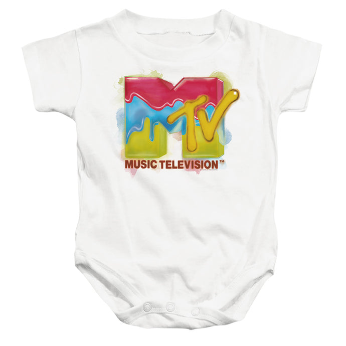 Mtv Melted Ice Cream Logo Infant Baby Snapsuit White