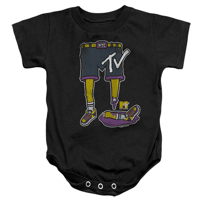 Mtv Zombie Legs Logo Infant Baby Snapsuit Black