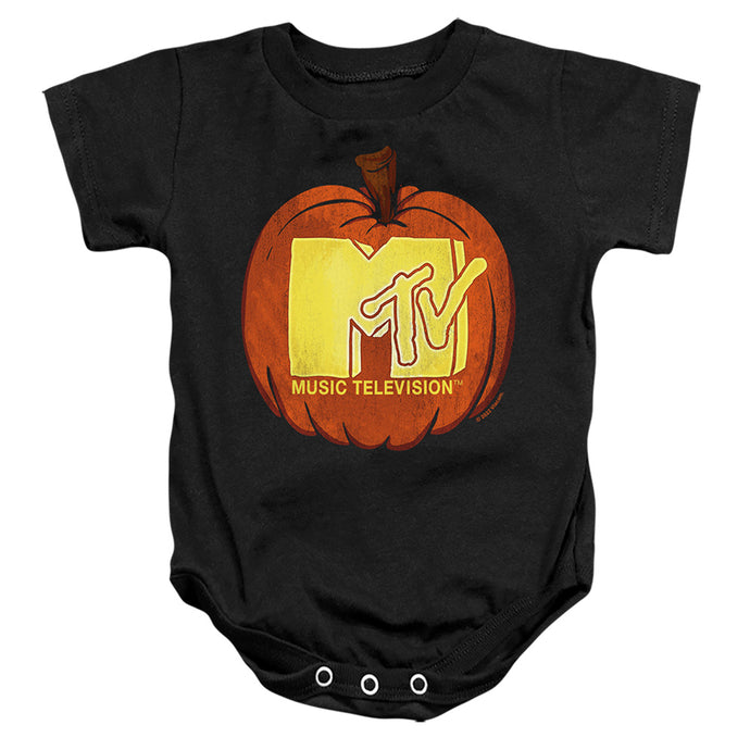 Mtv Carved Pumpkin Logo Infant Baby Snapsuit Black