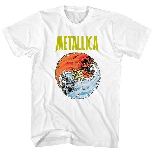 Metallica Fire And Ice Mens T Shirt White