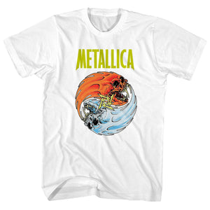 Metallica Fire And Ice Mens T Shirt White
