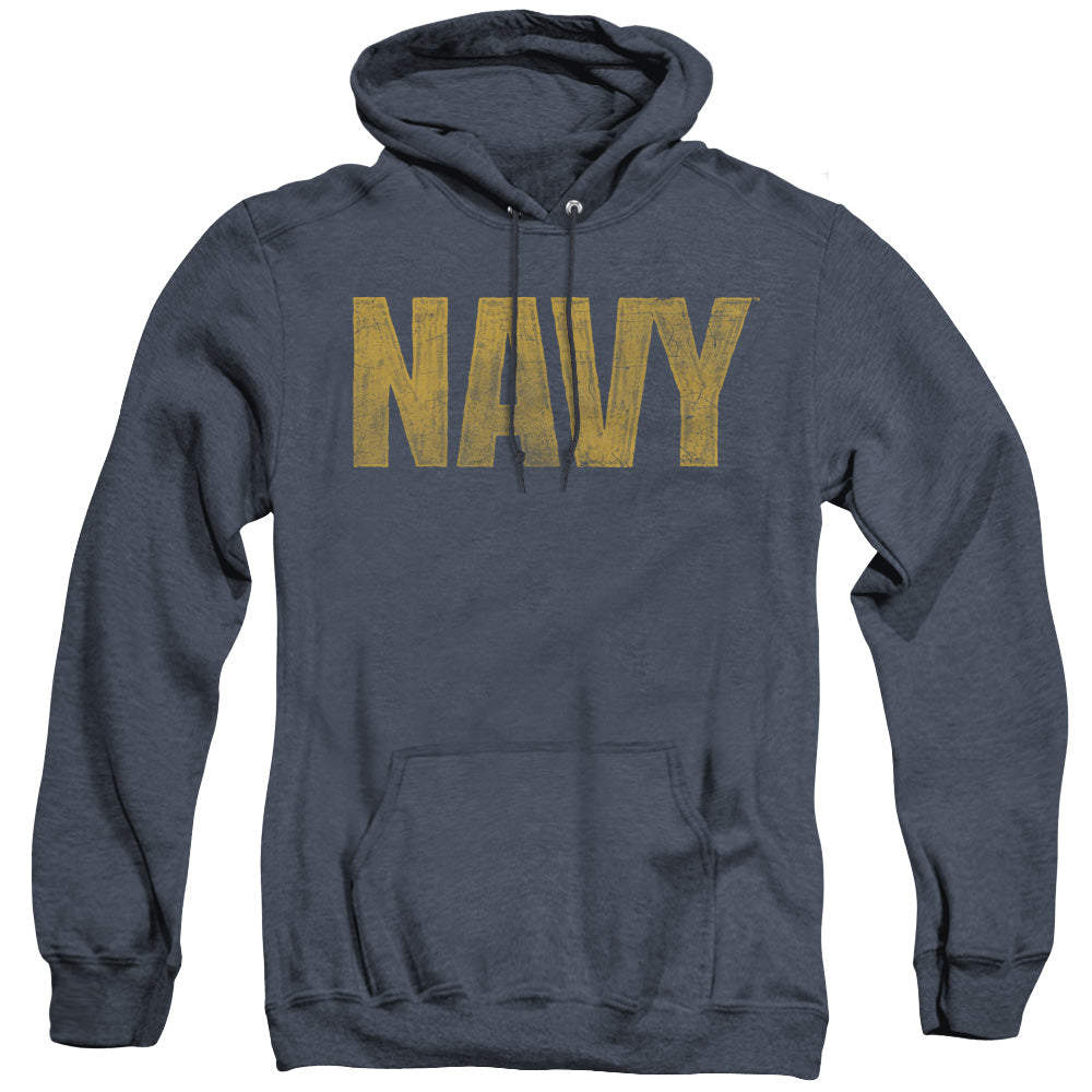 Navy Logo Mens Heather Hoodie Navy Officially Licensed