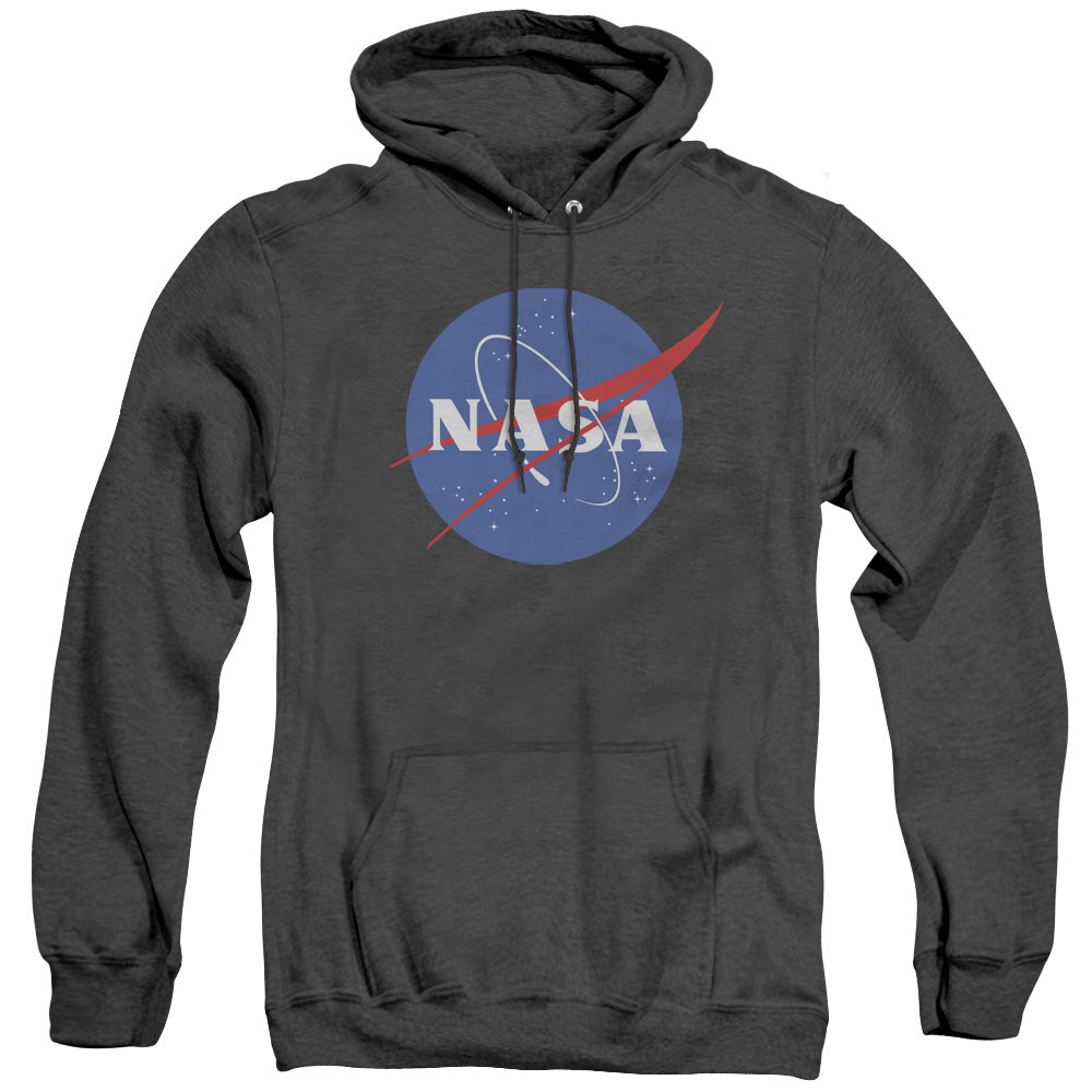 Nasa Meatball Logo Mens Heather Hoodie Black Officially Licensed