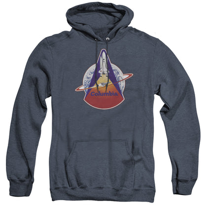 Nasa Sts 1 Mission Patch Mens Heather Hoodie Navy Officially Licensed