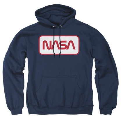 Nasa Rectangular Logo Mens Hoodie Navy Officially Licensed