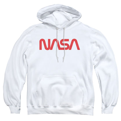 Nasa Worm Logo Mens Hoodie White Officially Licensed