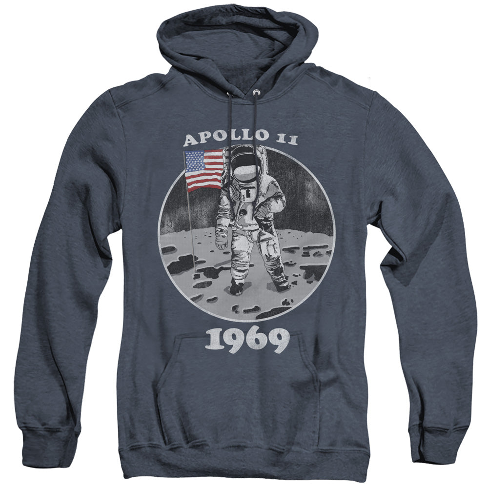 Nasa Not Fake Mens Heather Hoodie Navy Officially Licensed