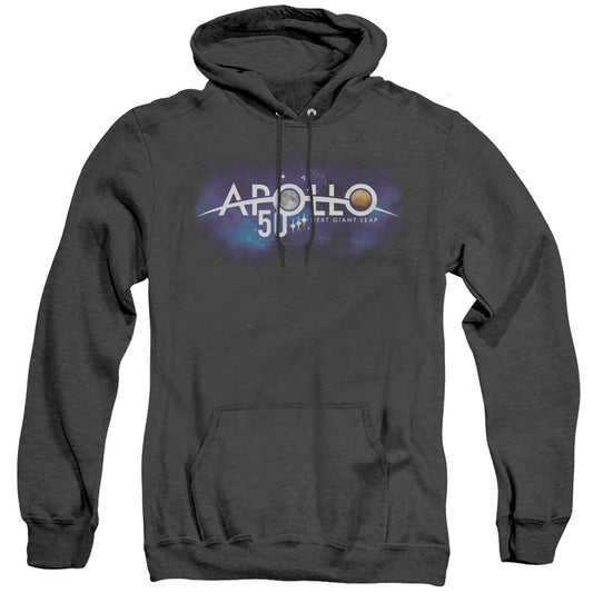 Nasa Next Giant Leap Mens Heather Hoodie Black Officially Licensed
