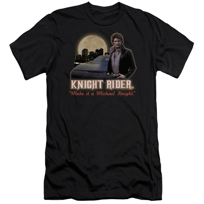 Knight Rider Full Moon Slim Fit Mens T Shirt Black