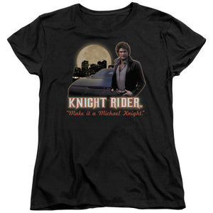 Knight Rider Full Moon Womens T Shirt Black