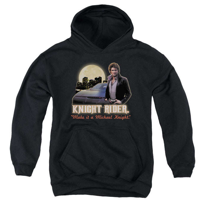 Knight Rider Full Moon Kids Youth Hoodie Black