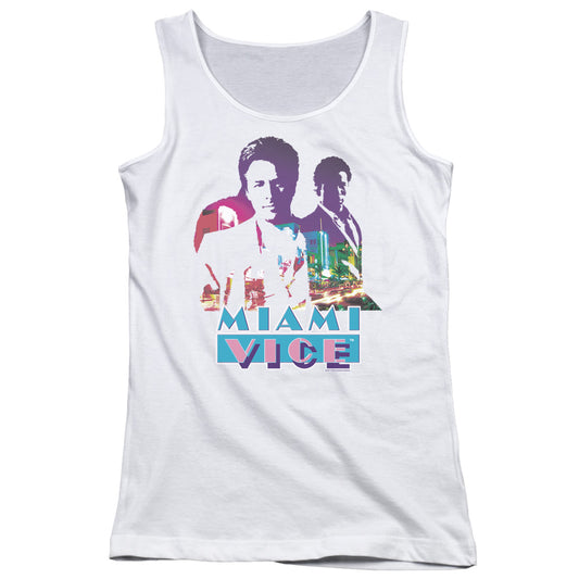 Miami Vice Crockett And Tubbs Womens Tank Top Shirt White