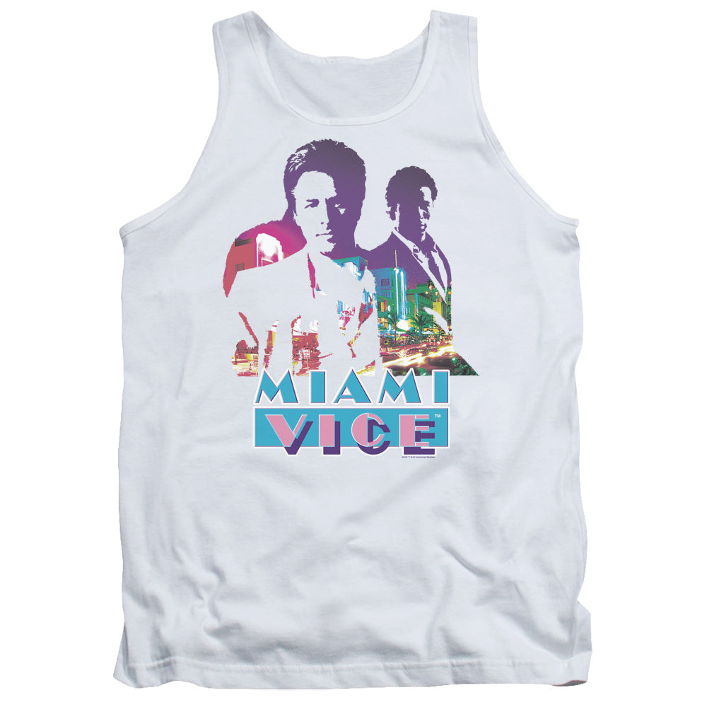 Miami Vice Crockett And Tubbs Mens Tank Top Shirt White