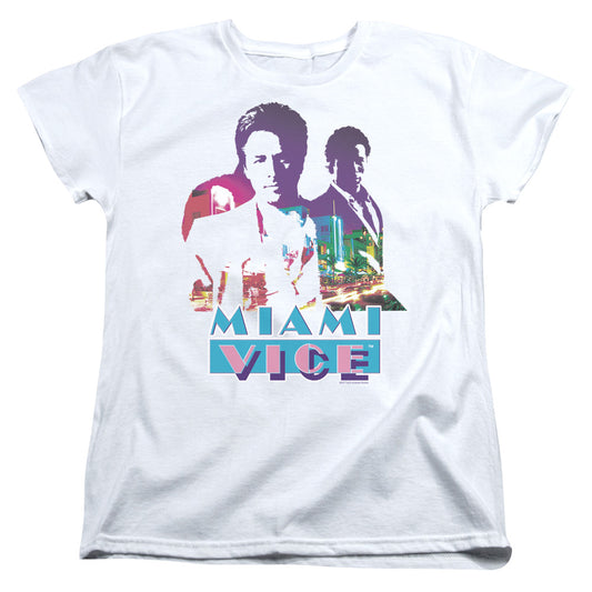 Miami Vice Crockett And Tubbs Womens T Shirt White