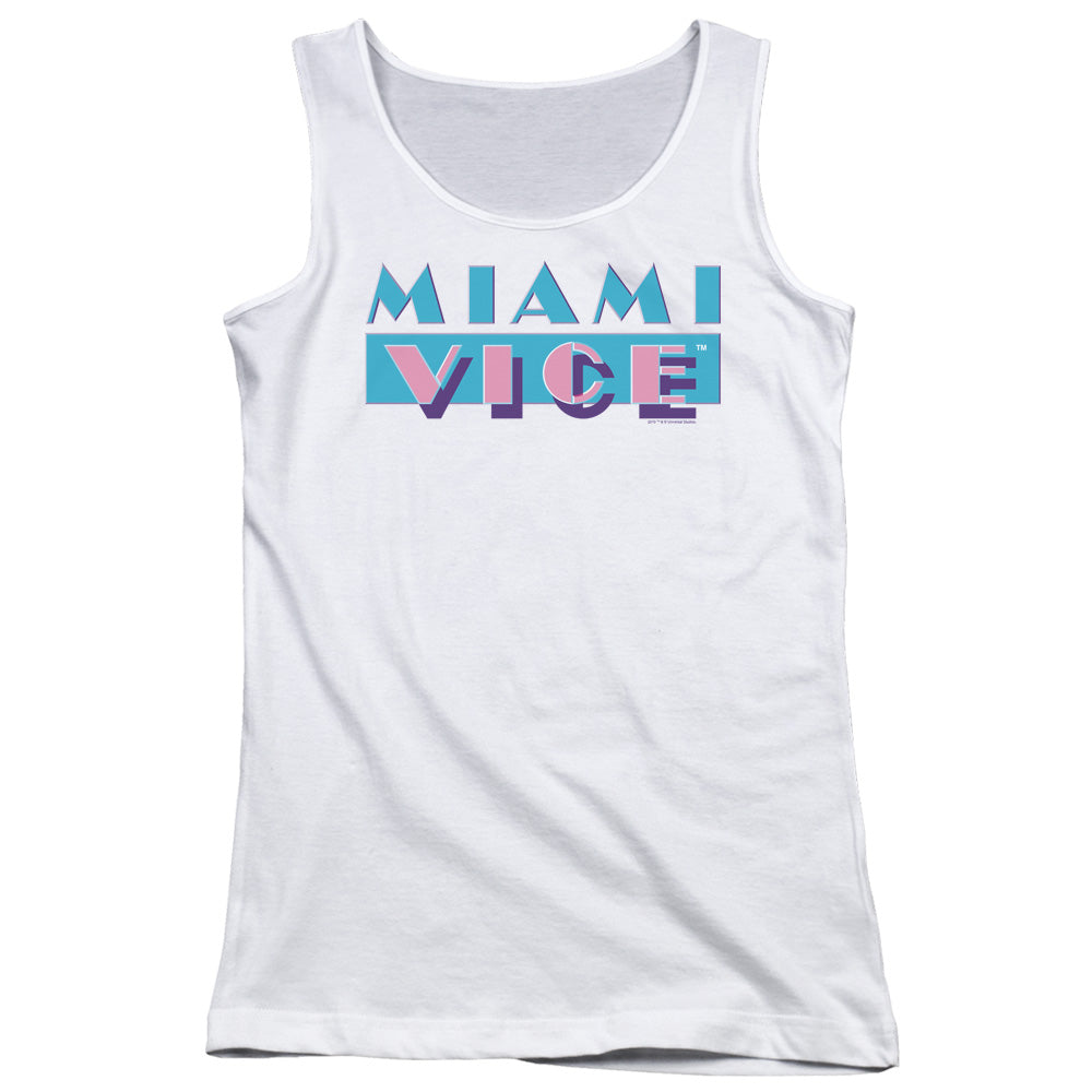 Miami Vice Logo Womens Tank Top Shirt White