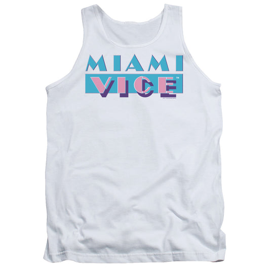 Miami Vice Logo Mens Tank Top Shirt White