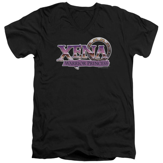 Xena Logo S S Adult V Neck Black