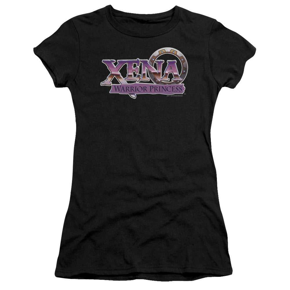 Xena Logo Junior Sheer Cap Sleeve Womens T Shirt Black