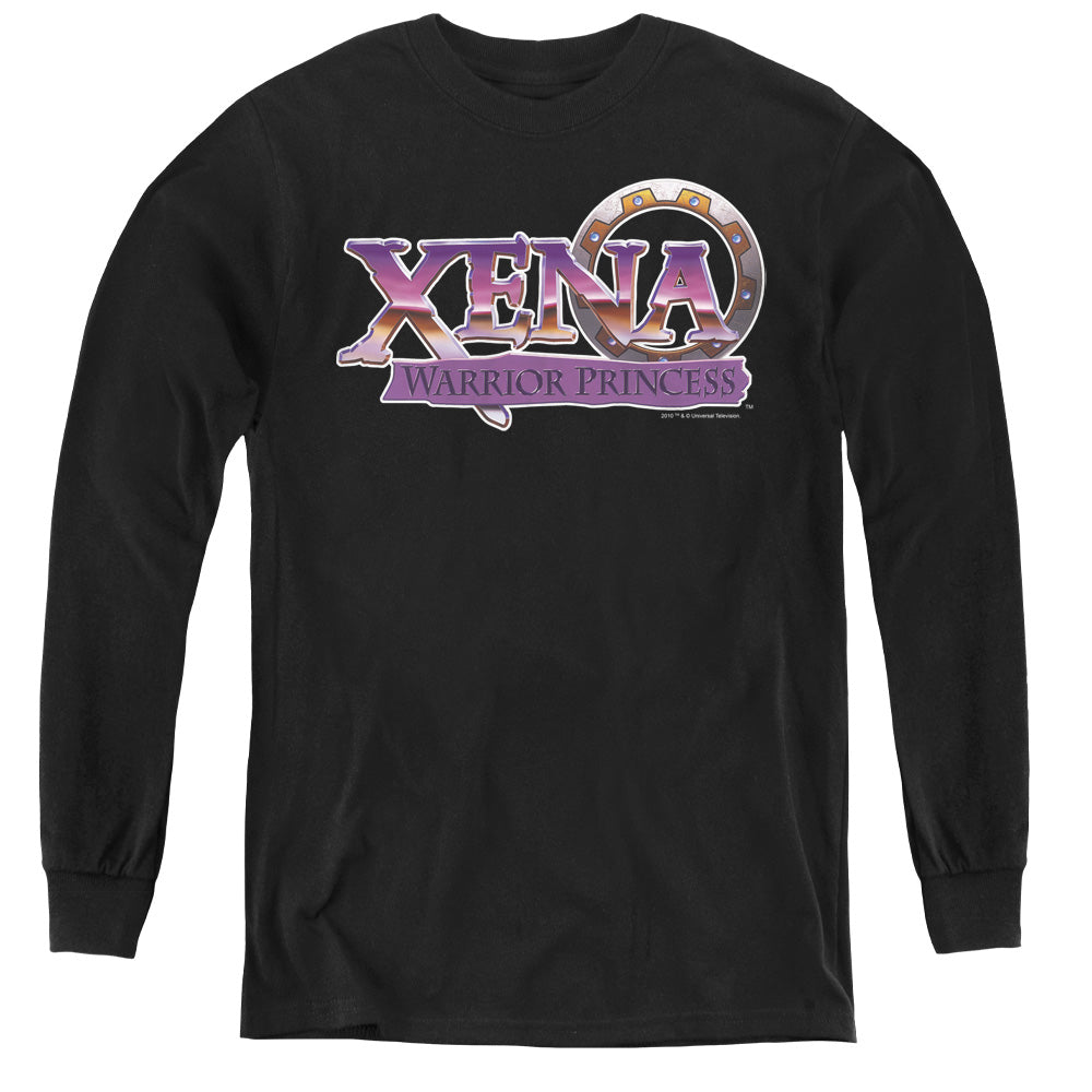 Xena Logo Long Sleeve Kids Youth T Shirt Black