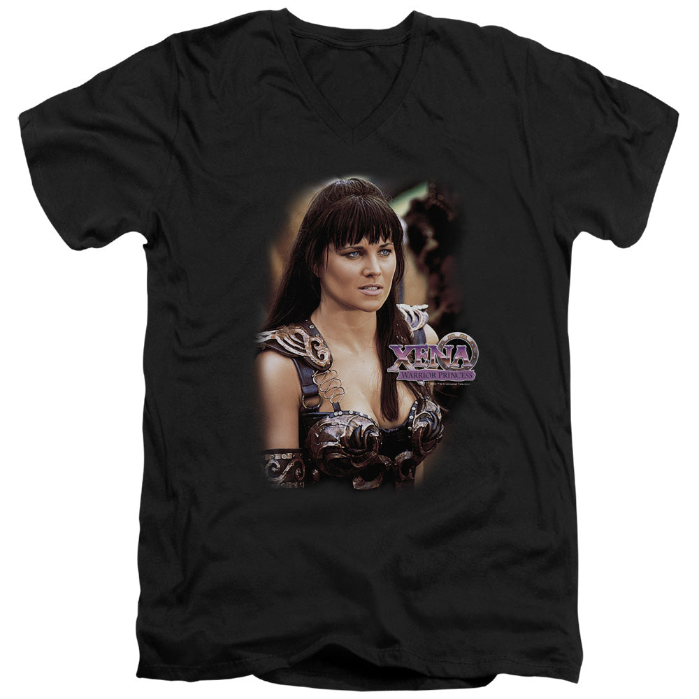 Xena Warrior Princess S S Adult V Neck Black