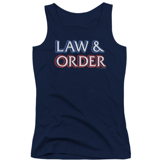 Law And Order Logo Womens Tank Top Shirt Navy