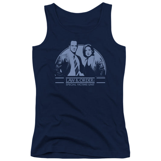 Law And Order Svu Elliot And Olivia Womens Tank Top Shirt Navy