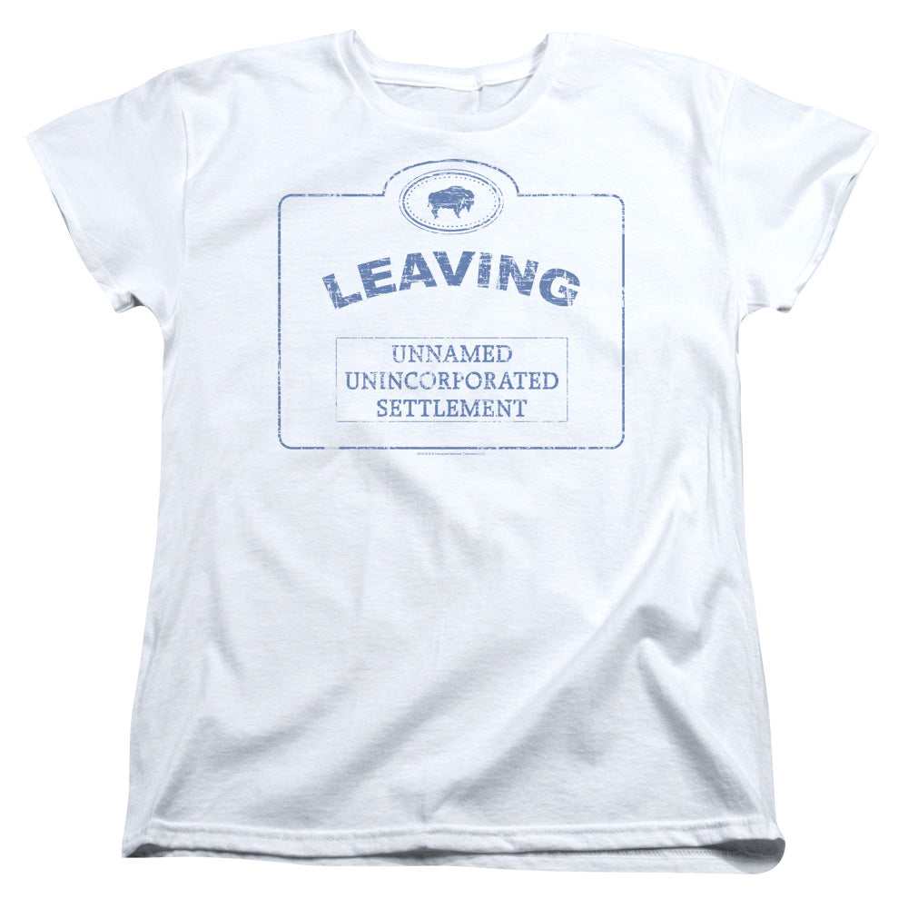Warehouse 13 Now Leaving Univille Womens T Shirt White