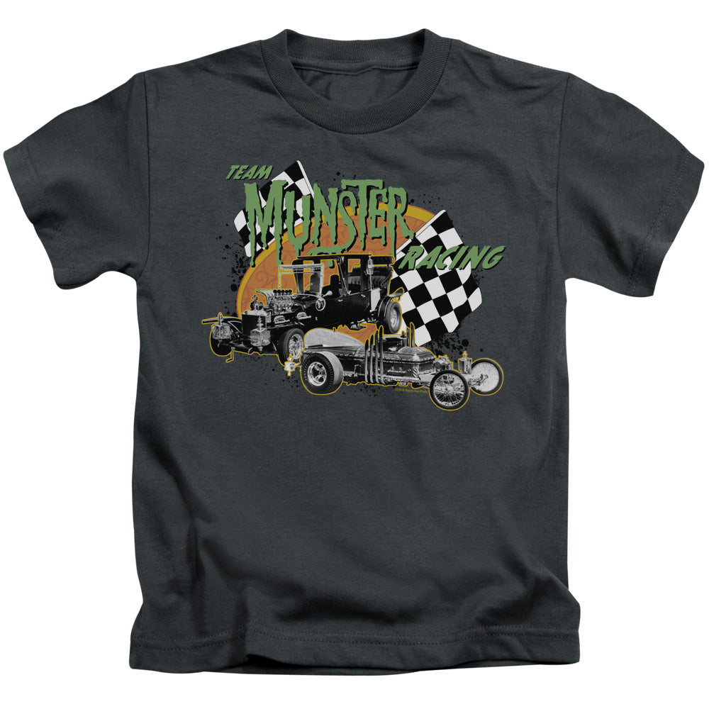 The Munsters Munster Racing Juvenile Kids Youth T Shirt Charcoal