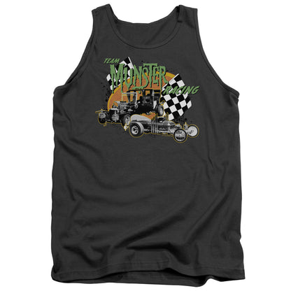 The Munsters Munster Racing Mens Tank Top Shirt Charcoal