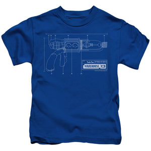 Warehouse 13 Tesla Gun Juvenile Kids Youth T Shirt Royal Blue