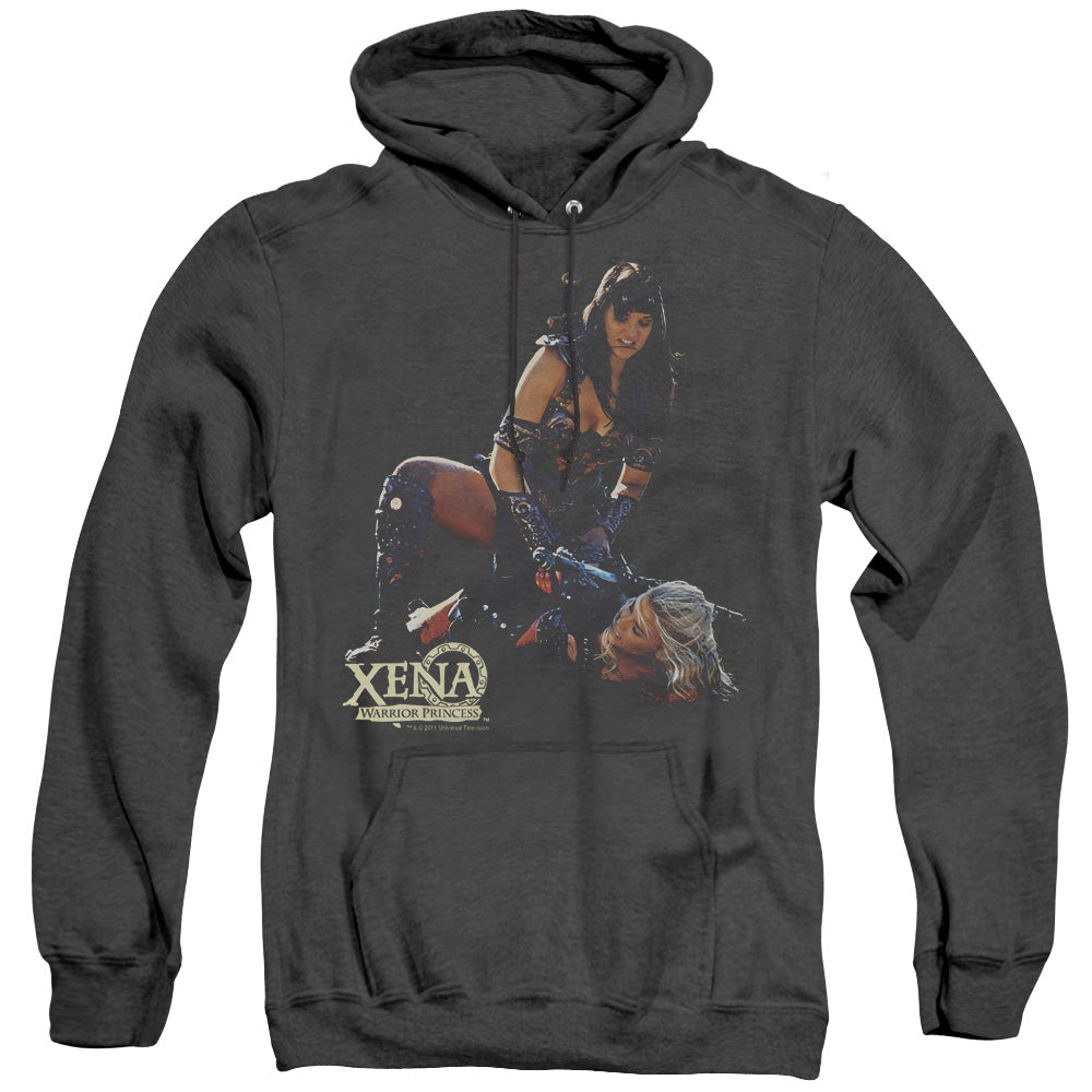 Xena In Control Mens Heather Hoodie Black