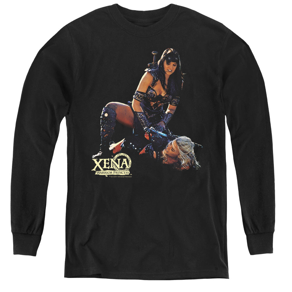 Xena In Control Long Sleeve Kids Youth T Shirt Black