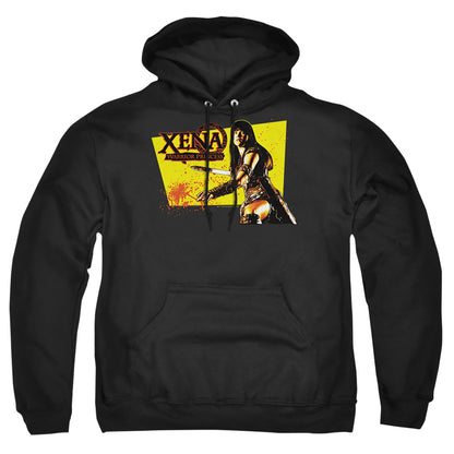 Xena Cut Up Mens Hoodie Black