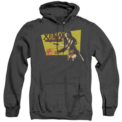 Xena Cut Up Mens Heather Hoodie Black