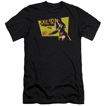 Xena Cut Up Premium Bella Canvas Slim Fit Mens T Shirt Black