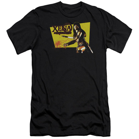 Xena Cut Up Premium Bella Canvas Slim Fit Mens T Shirt Black