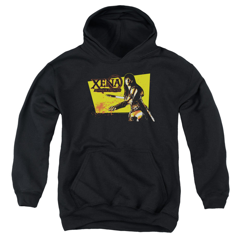 Xena Cut Up Kids Youth Hoodie Black