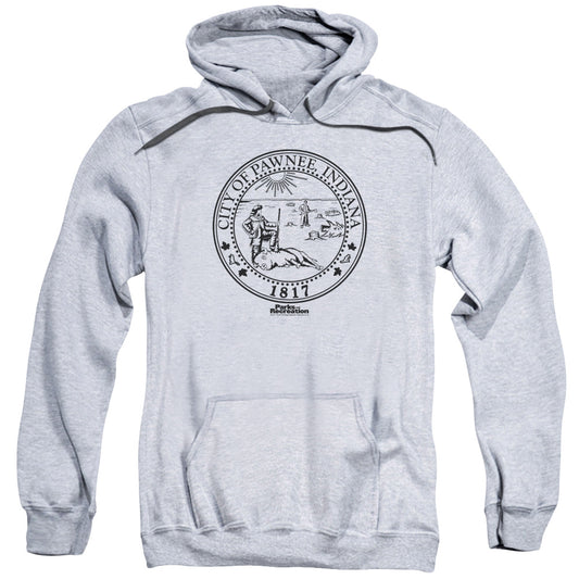 Parks And Rec Pawnee Seal Mens Hoodie Athletic Heather