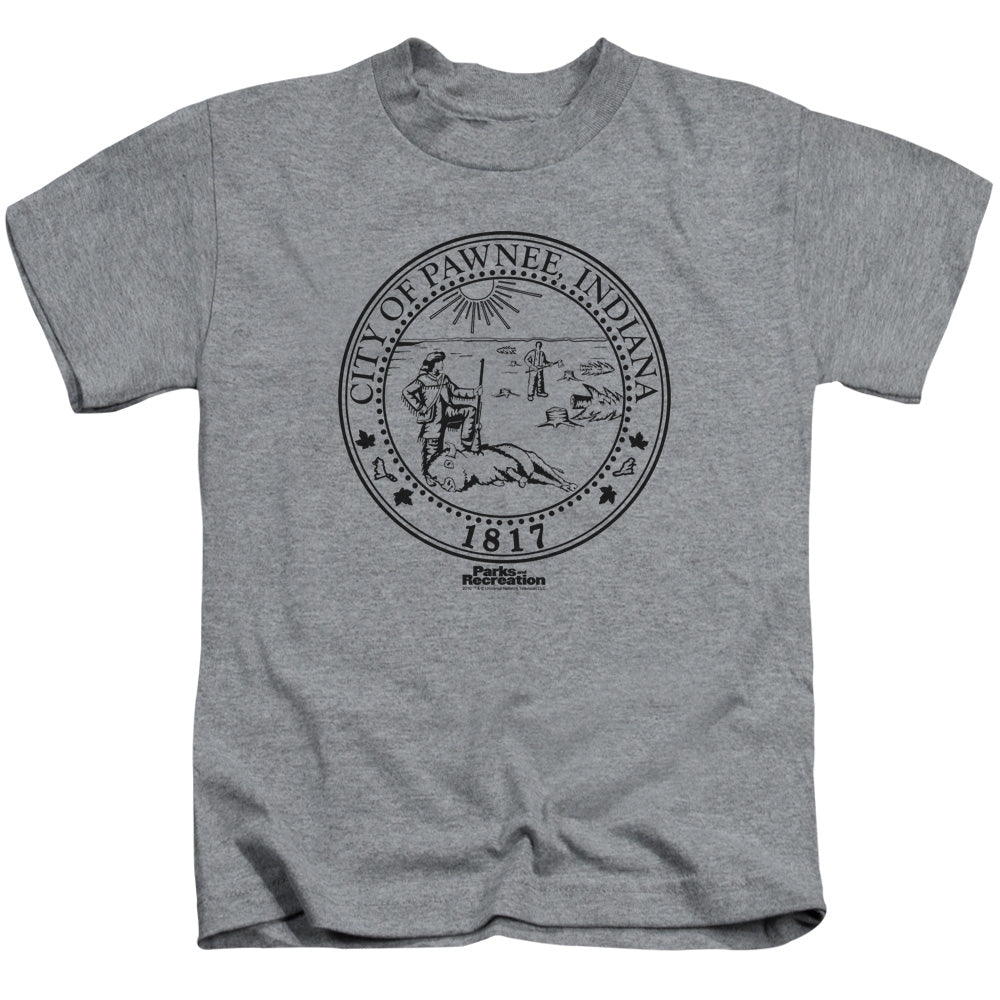 Parks And Rec Pawnee Seal Juvenile Kids Youth T Shirt Athletic Heather