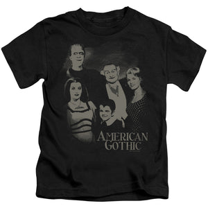 The Munsters American Gothic Juvenile Kids Youth T Shirt Black