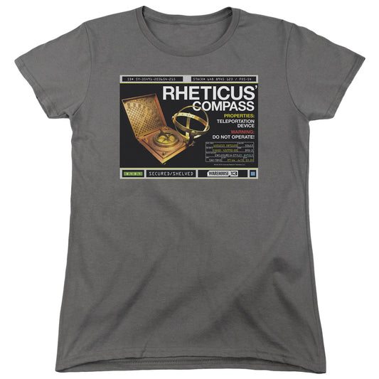 Warehouse 13 Rheticus Compass Womens T Shirt Charcoal