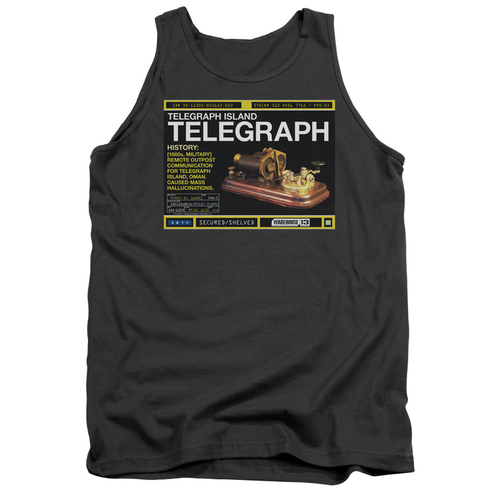 Warehouse 13 Telegraph Island Mens Tank Top Shirt Charcoal