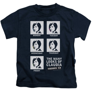 Warehouse 13 Many Looks Juvenile Kids Youth T Shirt Navy