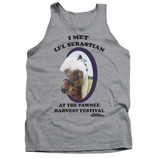 Parks And Rec Lil Sebastian Mens Tank Top Shirt Athletic Heather