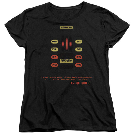 Knight Rider Kitt Consol Womens T Shirt Black