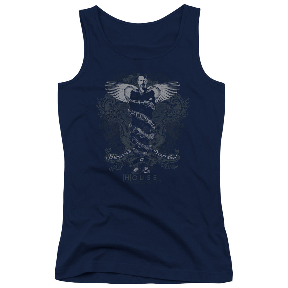 House Humanity Is Overrated Womens Tank Top Shirt Navy