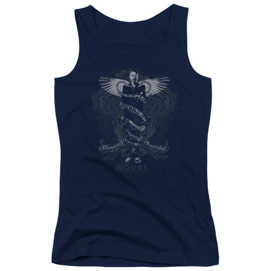 House Humanity Is Overrated Womens Tank Top Shirt Navy