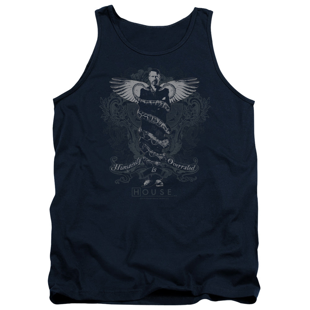 House Humanity Is Overrated Mens Tank Top Shirt Navy