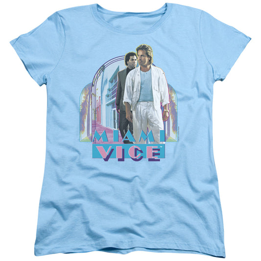 Miami Vice Miami Heat Womens T Shirt Light Blue